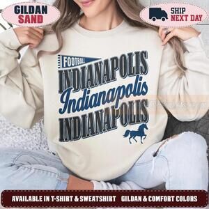 Indianapolis 90s Retro Graphic Oversized Game Day Fan Sweatshirt Icp115